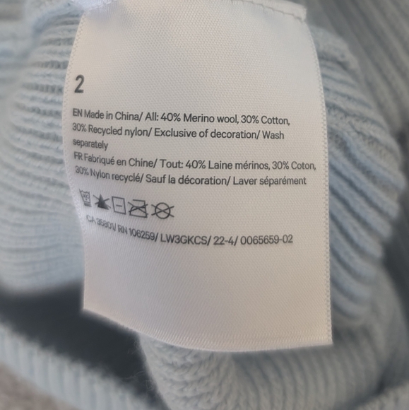 Lululemon Women's Size 2 Merino Wool-Blend Ribbed Turtleneck Sweater Powder Blue - Picture 8 of 8